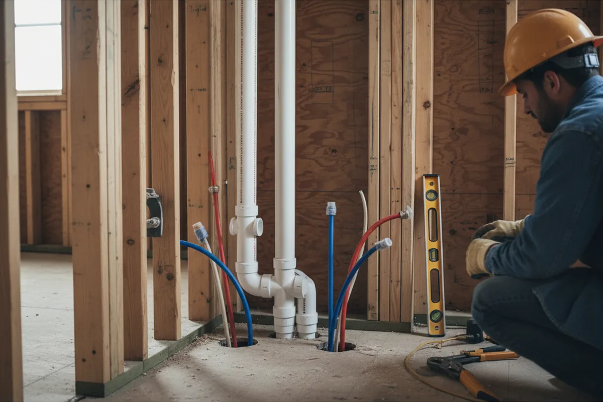 Drain and supply rough-in during Garbage Disposal Repair in Sterling